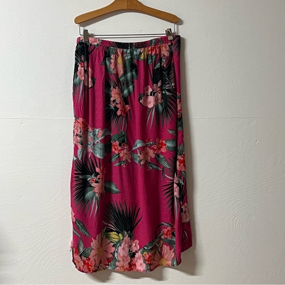 Rachel Zoe Tropical Midi Skirt Pink Beachy  Vacation Vacationcore Resort Size 6 - Picture 3 of 7